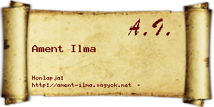 Ament Ilma névjegykártya